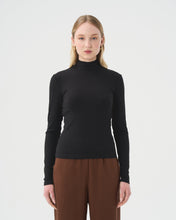 Charger l'image dans la galerie, Turtleneck classique rib - noir