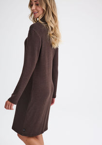 BETULA - Robe semi-ajustée brune