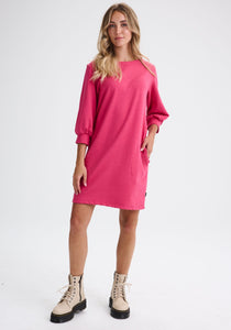 STUKELY - Robe molleton fuchsia