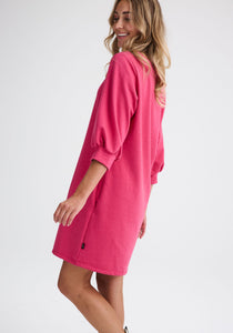 STUKELY - Robe molleton fuchsia