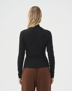 Turtleneck classique rib - noir