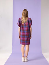 Charger l&#39;image dans la galerie, cokluch-robe-bloom-plaid-mauve-coton-viscose-ah2425
