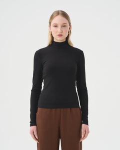 Turtleneck classique rib - noir