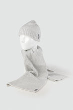 Charger l&#39;image dans la galerie, Tuque Nordique en laine mérinos-coton Mako gris
